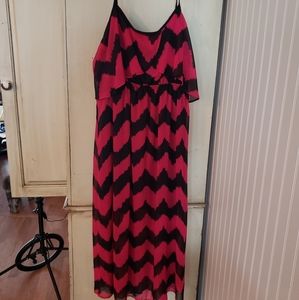 Chevron pink and black maxi